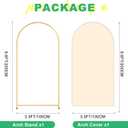 Metal Arch Backdrop Stand and Cover Set, 6.6FT Beige Reusable Spandex Fitted Backdrop Cover and Gold Wedding Arch Frame for Baby Shower, Birthday, Parties Decoration