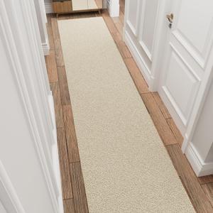 Ottomanson 2' x 10' Shaggy Runner Rug - Plush & Cozy Non-Slip Carpet for Bedroom, Living Room, Bathroom & Entryway - Durable & High-Traffic Friendly for Hallways & Dorms, Cream