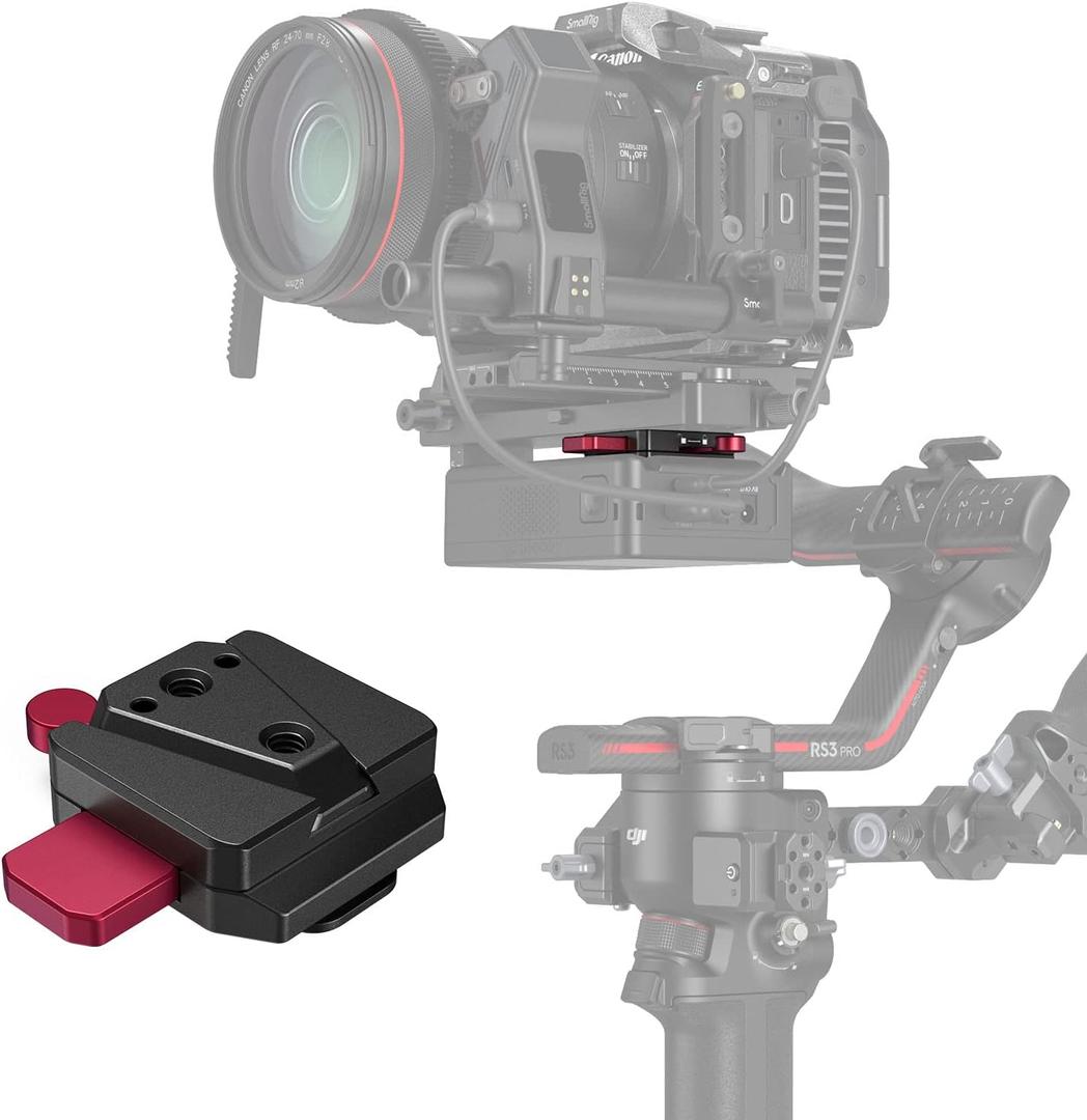 SMALLRIG Mini V Mount Battery Plate for DJI RS 3 / RS 3 Pro/RS 2 / RSC 2 Gimbals, Comes with V-Lock, Cold Shoe & 1/4"-20 Threaded Holes for V Mount Battery & NP-F Battery - 4189