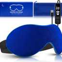 Heated Eye Mask, Dry Eye Mask Heat Eye Compress with Flaxseed, Warm Eye Compress Heating Pad with Temperature Timer Control for Sleep, Blepharitis, Dark Circles, MGD, Puffy Eyes (Blue)