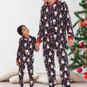 Matching Christmas Onesie Pajamas for Family/Couples, Cute Printed One-piece Pjs, Xmas Holiday Adult Hooded Sleepwear (Blue)