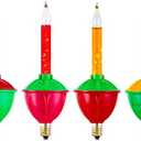 4 Pack Replacement Bubble Lights Bulbs Red Green Yellow Orange Bubble Lights for Christmas Tree Fluid Light C7/E12 Candelabra Base Christmas Light Bulbs