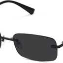 Retro Frameless Rectangle Sunglasses Womens Trendy Narrow Small Frame Spring Hinge UV Protection FZN905