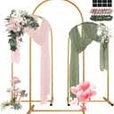 Metal Wedding Arch Backdrop Stand Set of 3 (6ft,6.6ft,7.2ft) with 2 Table Runners, Gold Arch Stand Frame for Birthday Party Wedding Baby Shower Decoration (Gold, 6ft+6.6ft+7.2ft)