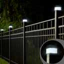 Hicarer 12 Pack Solar Fence Post Cap Lights 2in x 2in Solar Post Cap Fence Lights for Garden, Gazebos, Street Wall (White)