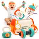 Vanplay Baby Toys 0-12 Months, Workout Plush Toy with Rattle for 0-3-6 Month, Sensory Montessori Toys for Babies 6-12-18 Month, Baby Boys Girls Birthday Shower Gifts for 7 8 9 10 Month