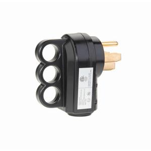Plutreas 50 AMP Male RV Replacement Plug with Handle, 14-50P Heavy Duty 125V/250V 4 Prong Electrical Plug Adapter (Black)