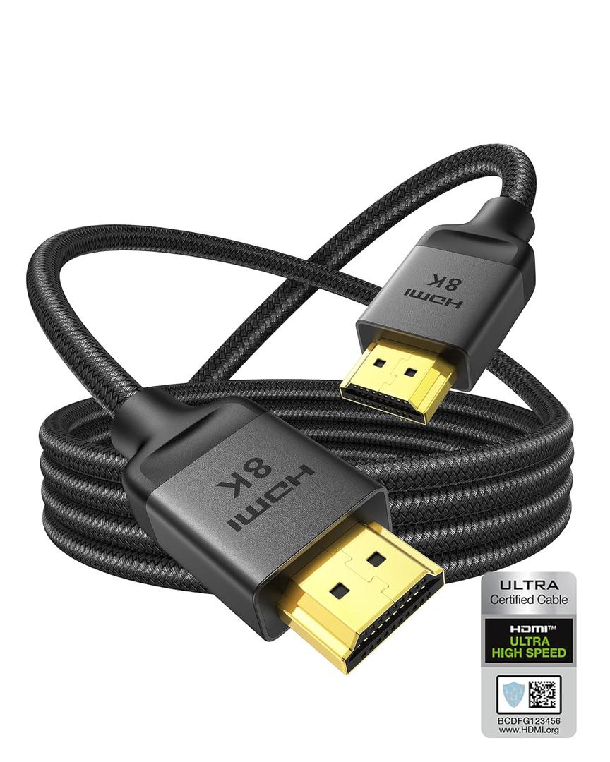 Silkland Certified 10K 8K HDMI 2.1 Cable 16.5ft, (Upgrade Braided) Ultra High Speed HDMI Cable [8K@60Hz, 4K@120Hz 144Hz] 48Gbps, HDR10, eARC, ARC, HDCP, Compatible for PS5/Xbox/Soundbar/Roku TV (Grey)