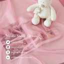 NICETOWN Pink Bed Canopy for Nursery - Decorative Soft Voile Sheer Window Scarf DIY Ascot Top Bed Scarf Drapes for Girls/Kids, W114 x L160, 1 Panel