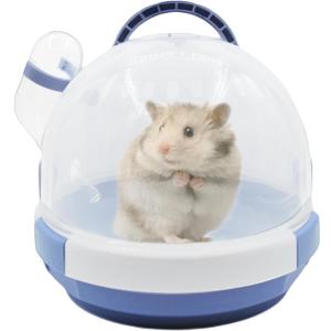 Hamster Carrier Cage PortableCages Small Animals Carry Travel Case with Water Bottle Plastic BreathableGuinea Pig Outgoing Cage for Dwarf Hamster Ferret Chinchillas Hedgehog (Blue)