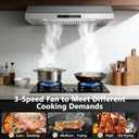 Range Hood 30 inch Under Cabinet, 800 CFM Stainless Steel Range Hood with Gesture and Touch Control, kitchen hood with Carbon Filter, 3 Fan Speed, Ducted/Ductless Convertible