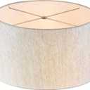 Artiva USA A21012TT-SHADE 17" x 17" x 10"H Drum Lampshade with Hardback and Spider Fitter, TAN