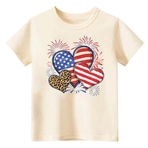 4th of July Toddler Baby Boys Girls T-Shirt Kids American Babe Independence Day Top(Size 110,Beige Amarican Babe)