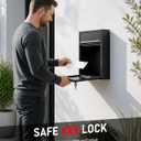 Uniclife Wall Mount Mailbox for Outside, Locking Mail Box, Large Mailbox with Key Lock, Security Mail Box for House, Safe Key Drop Box, Post Box, Steel Cash Drop Box for Home Office School, Black