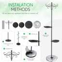 1 Set Upgraded 75.9" Shepherds Hook for Bird Feeder, Hanging Plant Wind Chime Stand, Metal Adjustable Standing Pole Holder for Indoor Outdoor, with 2 Rack & Weight Bag (Retro 2 Hooks)