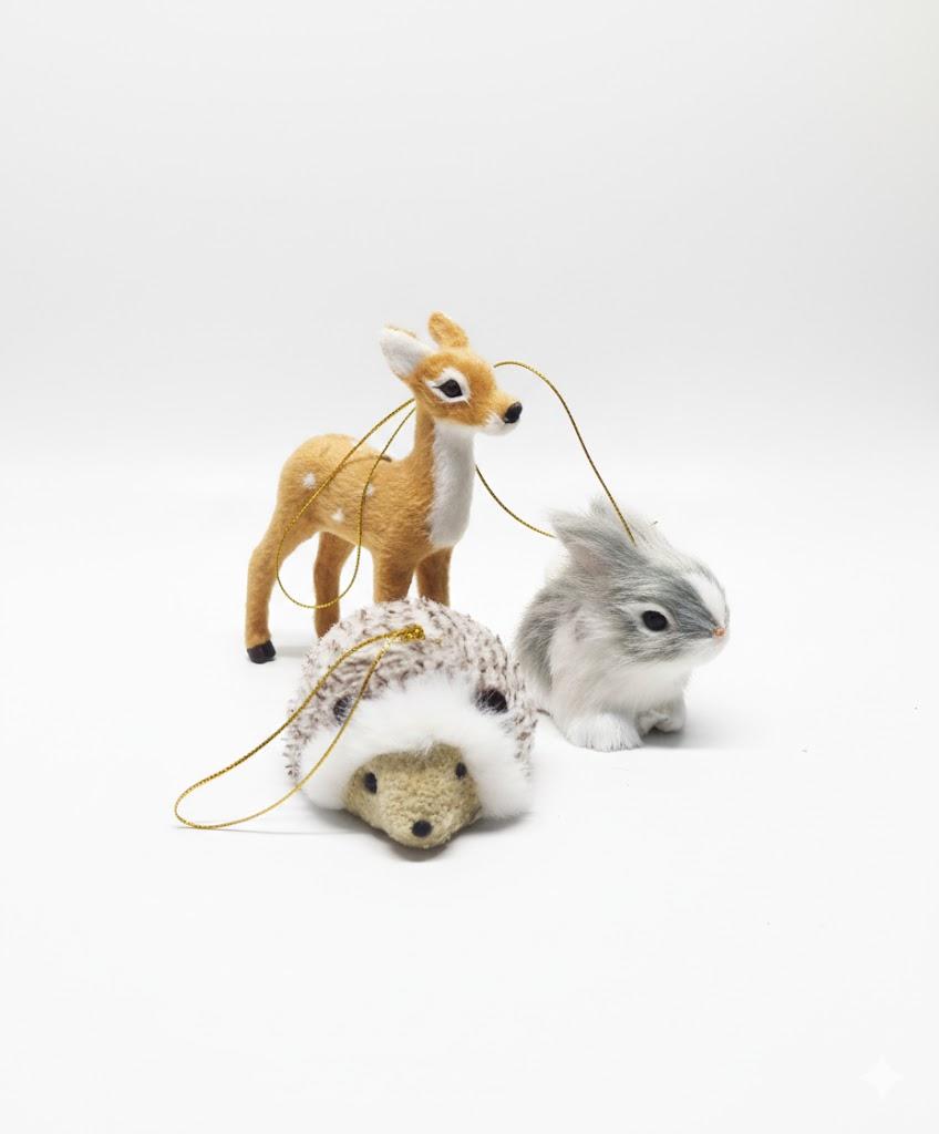 3 Pieces of Stuffed Decoration Woodland Ornaments Hanging Christmas Ornament Decoration
