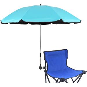 Chair Umbrella with Clamp,46 inches UPF 50+ Clip on Parasol for Patio,Beach Chairs,Strollers,Wheelchairs,Golf Carts