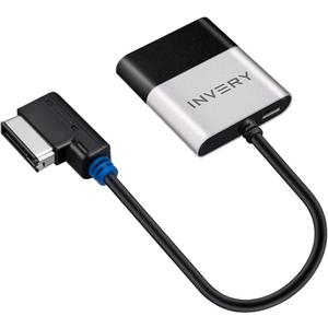 INVERY Airdual Bluetooth 5.0 aptX-HD Car Adapter Compatible for Audi MMI 3G AMI Music Interface,Audi Symphony,Audi Concert,Mercedes Media Interface and Volkswagen MDI Interface