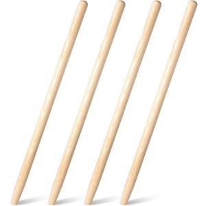 4 Pcs Shovel Handle Replacement 41" Length, 1-1/2" Diameter, Strong Hardwood Solid Ash Wood Straight Handle for Long D Shovels Garden Tool