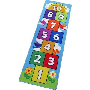 Hop and Count Hopscotch Rug, Kids Floor Play Area Rug Game Carpet Crawl Jump Mat, Children Numbers Learning Non-Slip Rug, Great for Ages 3 to 7 Boys Girls, Home Decor, 26''x55'' (26''x55'' (66x140cm))