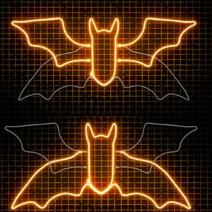 Bat Neon Sign for Wall Art Decor,Led Sign Animated Bat Swing Neon Light Up Sign for Wall Decor Bedroom Home Decor Bar Halloween LED Decoration Light,Plug in Powered Dimmable LED Light,21" x 10", 21 inches by 10 inches