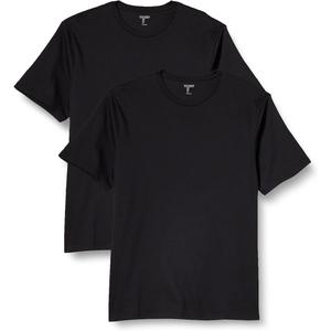  Essentials Men's Short-Sleeve Crewneck T-Shirt, Pack of 2, Black, Large