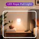 Stick-Up Light Bulb for Closet, 2Pack Battery Operated LED Light Bulb with Pull Chain, Wireless Self Adhesive Wall Mounted Fixtures for Cabinet Bedroom Hallway, Clear Cover, Warm White