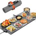 FEPPO Food Warming Mat, (XXL 35”x16”) Electric Warming Trays for Buffets Party, Fast Full-Surface Heating Mat for Food with 19 Level Adjustable Temperature and 6 Hours Timer, Roll Up Food Warmer