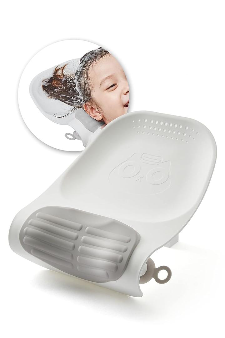 Toyture Shampoo Bowl for Kids, Baby, Adults | Portable Hair Washing Basin | Shampoo Bowl Neck Rest | Tear Free Shampoo for Kids | Hair Washing Sink for Children (Grey) 