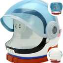 Spooktacular Creations Astronaut Helmet for Kids with Movable Visor Pretend Role Play Accessory Toy Set Halloween Costumes (White+Red)