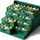 Christmas Ornament Storage Box, Ornament Organizer Storage box with Lids and Adjustable Dividers, Store Up to 128-3" Ornaments, Large Holiday Decor Storage Container with 8 Stackable Trays, Green