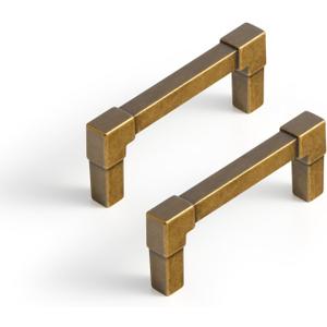 Goo-Ki 6 Pack 5 in128mm Hole Center Cabinet Pulls Antique Brass Zinc Alloy Kitchen Drawer Pulls Drawer Handles 2365-GT-128