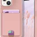 Petocase for iPhone 14 Case/iPhone 13 Wallet Case,Card Holder Slot Ultra Bling Slim Clear Flexible TPU Soft Silicone Protective Phone Case Cover for Apple iPhone 13/14 Rose Gold