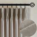 Flax Linen Curtains Pinch Pleated 84 Inch Length 2 Panels for Living Room Bedroom Burlywood Birch Semi Sheer Rustic Farmhouse Back Tab Pinch Pleat Hooks Rings Window Curtain 84 Inches Long Taupe