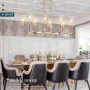 Gold Rectangular Chandelier 38in Linear Kitchen Island Chandelier Light Fixture 8 Light Gold Chandeliers Lighting for Kitchen Island Dining Room