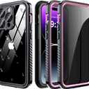 for iPhone 14 Pro Case Waterproof - Built-in Privacy Screen Protector & HD Screen Protector [IP68 Underwater] Shockproof Dustproof Full Body Protection iPhone 14 Pro Phone Case Pink