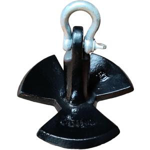 Black PVC Vinyl Coated Cast Iron River Anchor with Large Shackle (30 lb)