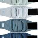 Paw Legend Washable Dogs Diapers Male Dog Belly Bands for Male Dogs Diapers Reusable Puppy & Doggie Diapers Male (4 Pack, Large) (Navy and Grey)