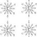 4PCS Metal Christmas Hanging Ornaments Set 2024 Merry Christmas Tree Ornaments Decor Xmas Large Snowflake Tree Hanging Ornaments Gifts Winter Parties Home Holiday Decor (D-Snowflake,4)