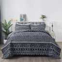 Travan 3-Piece King Quilt Set Striped Pattern Microfiber Soft Lightweight Bedding Set with Shams for All Season, Black Strips, King Size