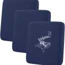 hyha Waterproof Couch Cushion Covers for Pets, Non Slip Sofa Seat Cover for Dogs Washable, Soft Thick Stretch Jacquard Fabric, Sofa Slipcovers with Elastic Bottom (3 Pieces, Navy)