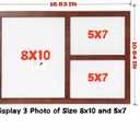 Collage Picture Frame for Wall, 8x10 with Two 5x7 Openings, Brown Farmhouse Rustic Wood Frame with HD Glass, Multi Opening Photo Frame for Wall or Tabletop Display