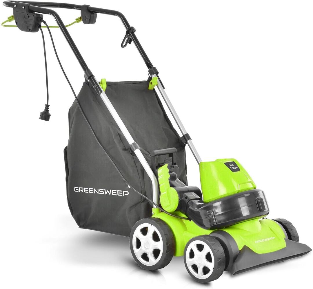 GreenSweep Vac & Blow | Compact 3 in 1 Vacuum, Blower & Mulcher for Small Yards, Artificial Lawns, Grass, Patio's & Driveways, for Upto 1,500 Sq Ft Spaces.