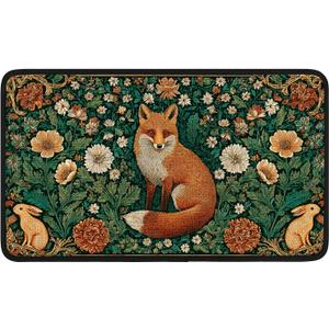 Worltoldb Forest Fox Door Mat Indoor Outdoor Entrance Floor Mats Non-Slip Washable Decor Rugs 27x15 Inch