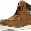 SUREWAY Men 6 Inch Waterproof Soft Toe Work Boots - Moc Toe,Construction Industrial Safety Leather Work Shoes,Oil/Slip Resistant Comfortable Wedge Outsole,EH Rated, Welt,Lace Up,Heavy Duty (8)