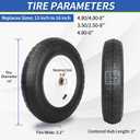 GICOOL Wheelbarrow Rubber Tire, 14-inch Pneumatic Wheel, 3"-6" Centered Hub, 5/8" & 3/4" Ball Bearings, Replacement 4.80/4.00-8, 3.50/2.50-8, 4.00-6, 4.00-8 Wheelbarrow Wheels