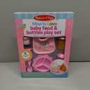 Melissa & Doug Mine to Love Baby Food & Bottle Play Set for Feeding Dolls Baby Doll Feeding Set, Disappearing Milk Bottle Toy for Kids 3+ (14.3 x 11.2 x 2.8, Multi-color)