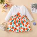 Girls Dress and Cardigan Sleeveless Floral Print Tank Dresses and Bolero Shrug 2 Piece Kids Girl Spring Outfit (18-24 Months, White)