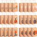 Yexiya 48 Pcs Halloween Treat Bags Bulk Paper Party Favors Goody Candy Snacks Cookie Wrap Gift Bags with Handles Pumpkin Witch Hat Castle Moon Bat Designs Happy Party Supplies