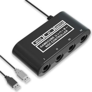 Gamecube Controller Adapter for Nintendo Switch2 Gamecube Adapter, Super Smash Bros Gamecube Adapter for Wii u/Switch/Switch OLED, Controller Adapter for Gamecube with 4 Ports and 1.8M USB Long Cable